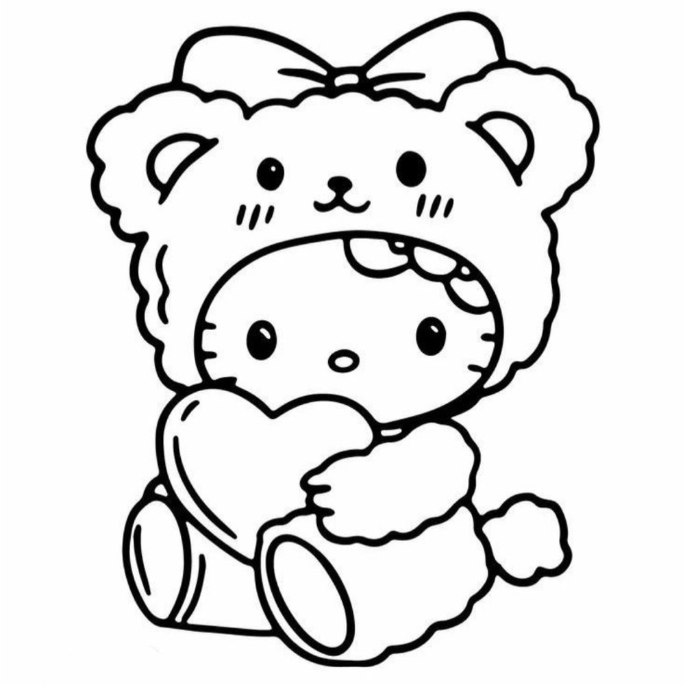 Hello Kitty Bear Costume Car Decal